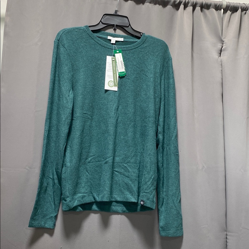 Gill Long Sleeve Brushed Crew Green - S
